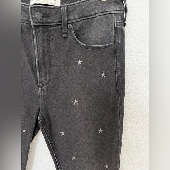 Abercrombie & Fitch High Rise Ankle Jeans Star Embroidered Black Denim 28 - Picture 4 of 7